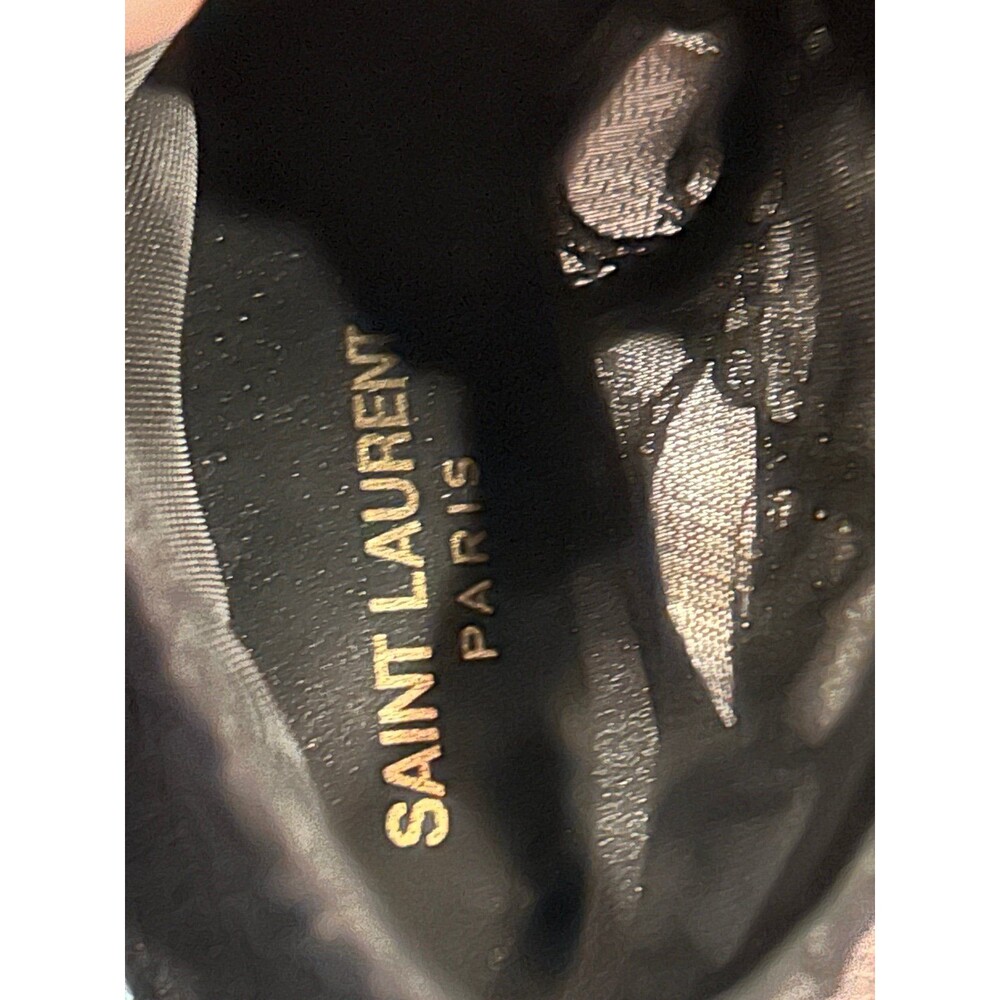Saint Laurent Era 37.5 Black Lace Up Boots - Picture 8 of 9
